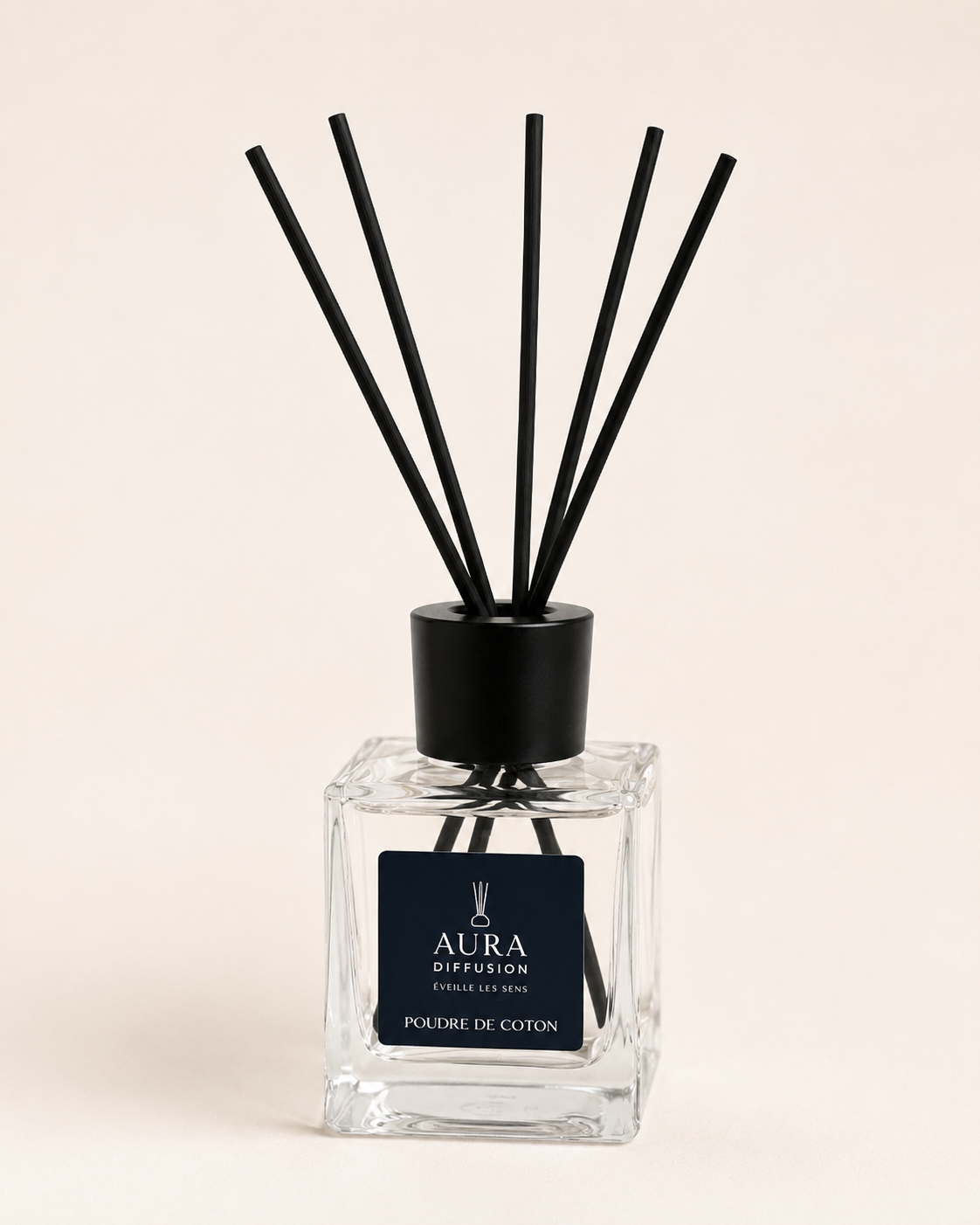 Diffuseur à bâtonnets Poudre de Coton 200ml | AURA DIFFUSION