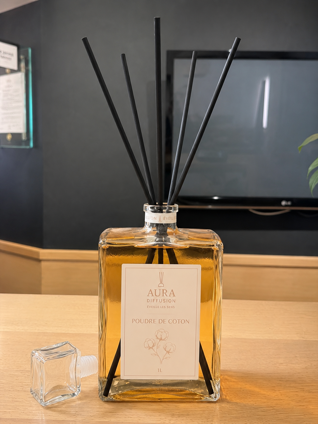 Diffuseur à bâtonnets Poudre de Coton - Fleur de Coton - 1L