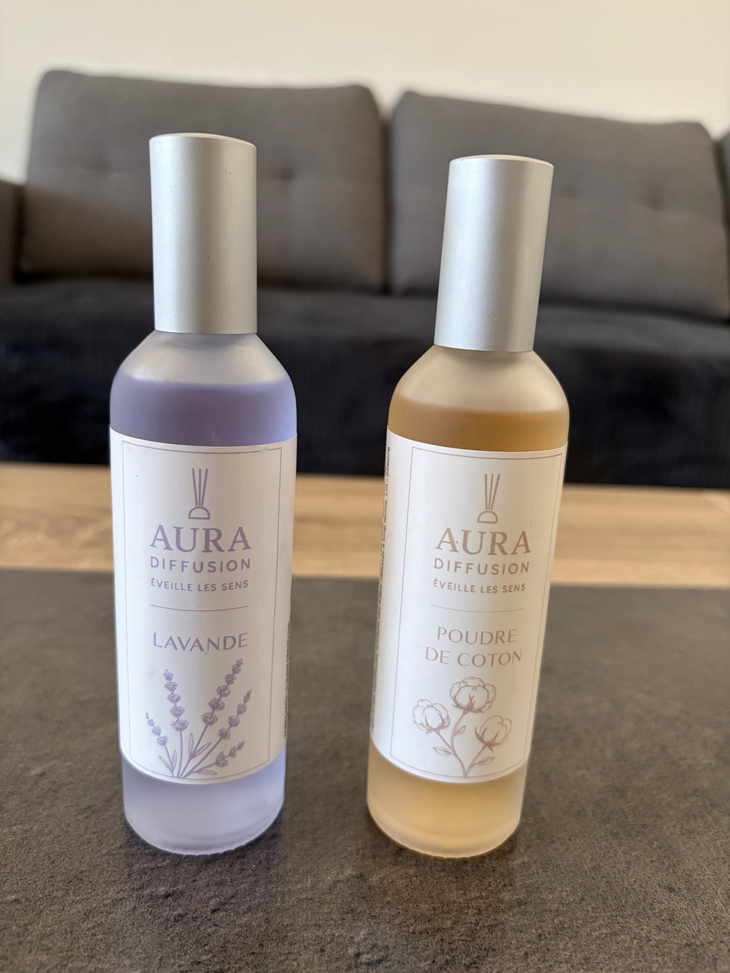 Duo spray parfum d’ambiance 2x100ml - Poudre de Coton (Fleur de Coton) & Lavande 