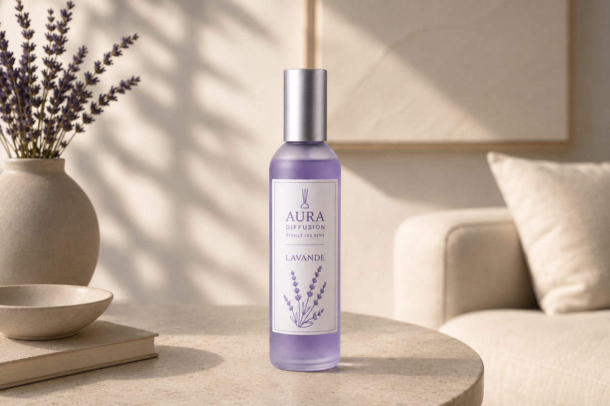 Parfum interieur Lavande 100 ml Aura Diffusion, spray et vaporisateur parfume pour la maison