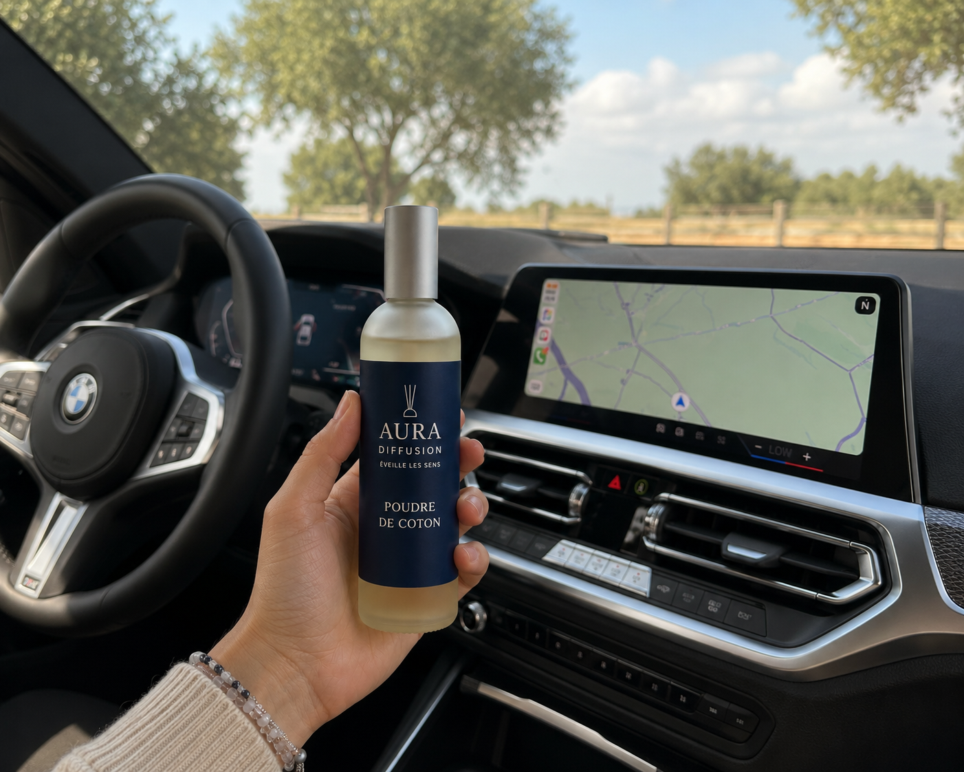 Vaporisateur Poudre de Coton pour parfumer la voiture et les petits espaces t