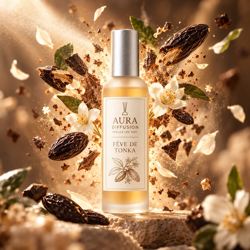 Vaporisateur Fève de Tonka Aura Diffusion avec fèves de tonka et fleurs