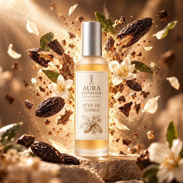 Vaporisateur Fève de Tonka Aura Diffusion avec fèves de tonka et fleurs