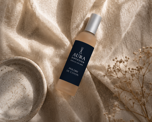 vaporisateur poudre de coton 100ml de la marque aura Diffusion 